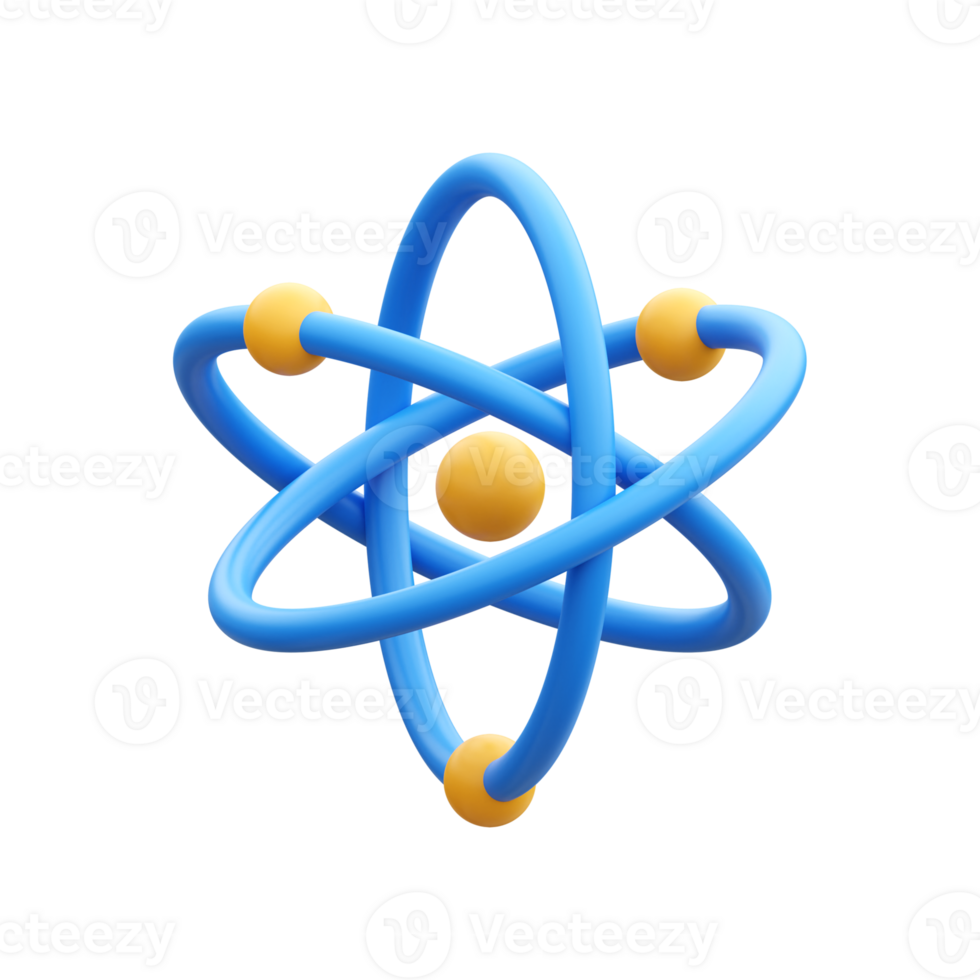 Atom 3D Illustration png