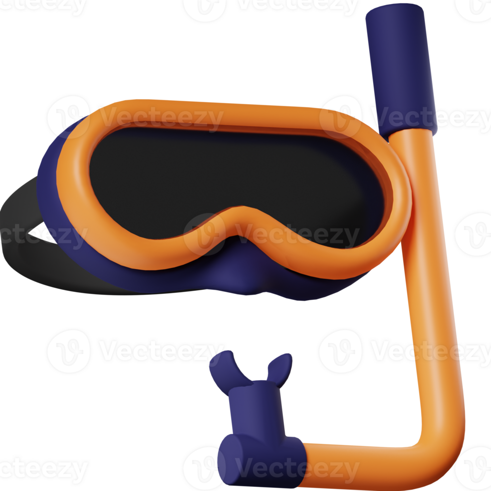 Snorkling Googles 3D Illustration png