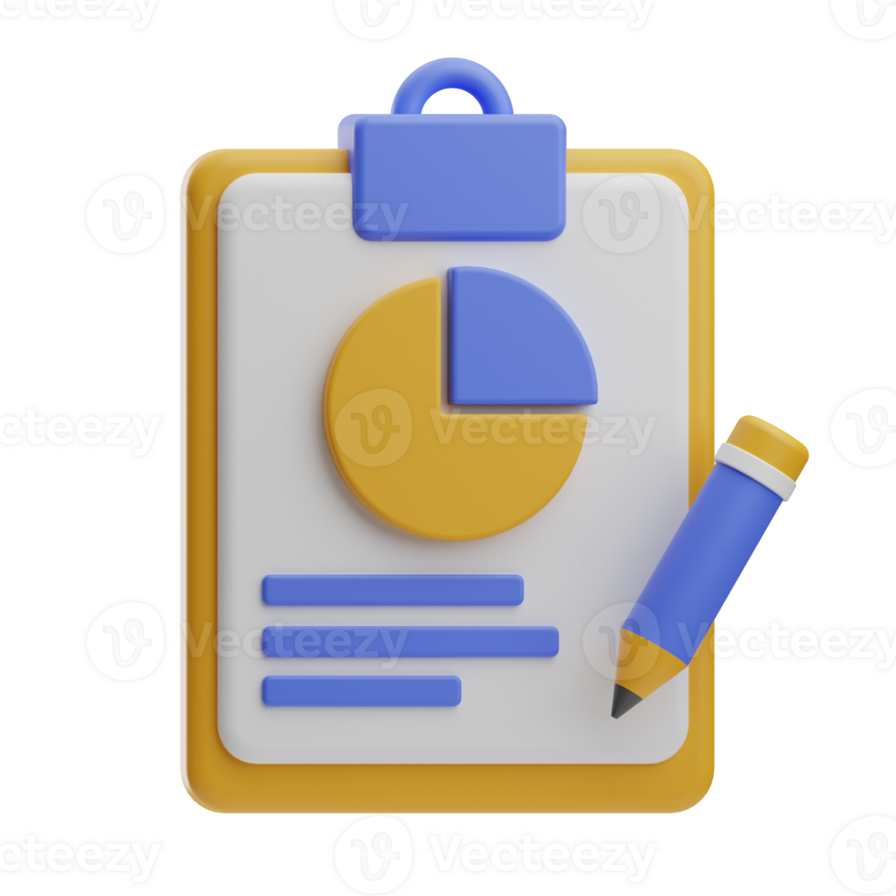 Data Report 3D Illustration png