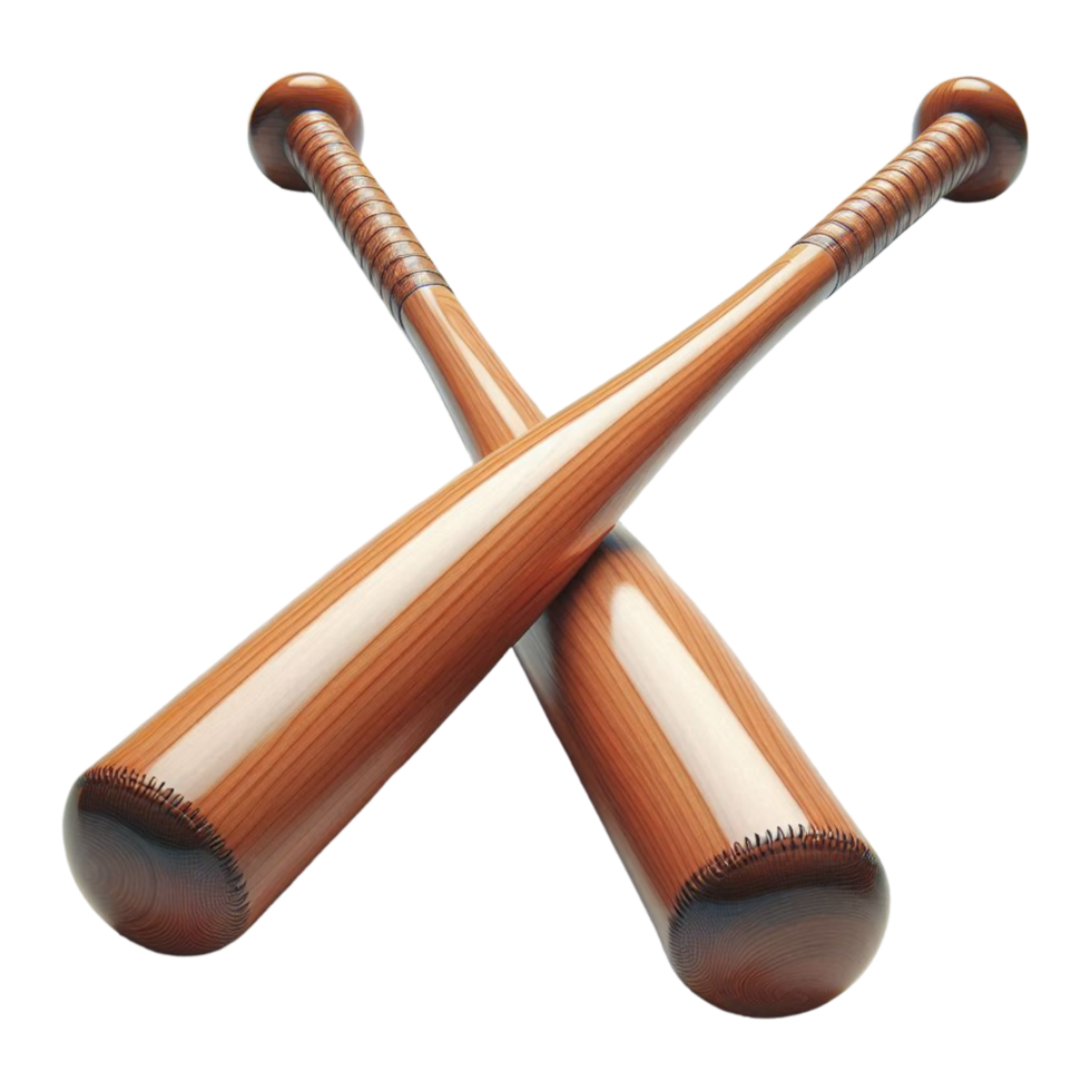 two baseball bats on a transparent background png