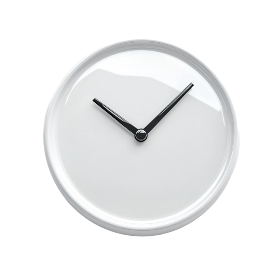 A white clock 3d png