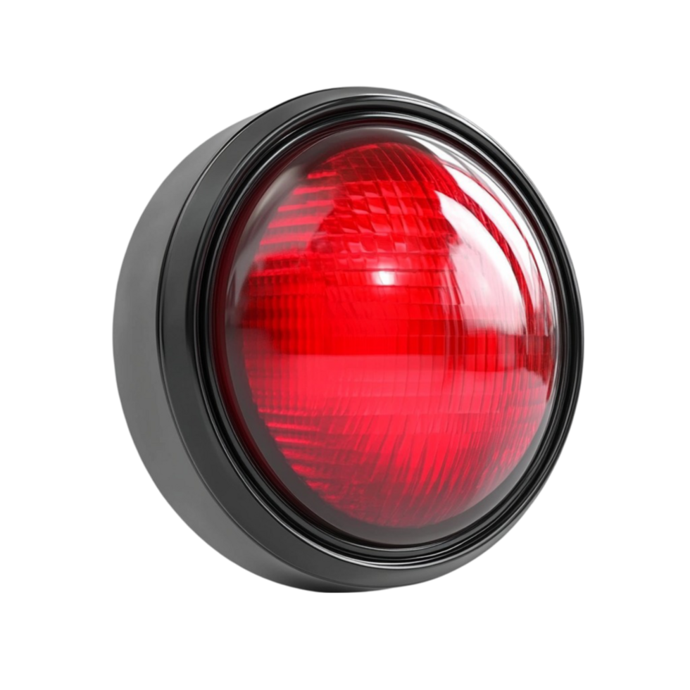 red traffic light isolated on transparent background png