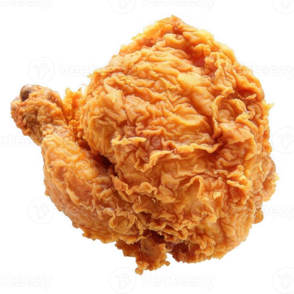 Fried chicken drumstick, top view. png
