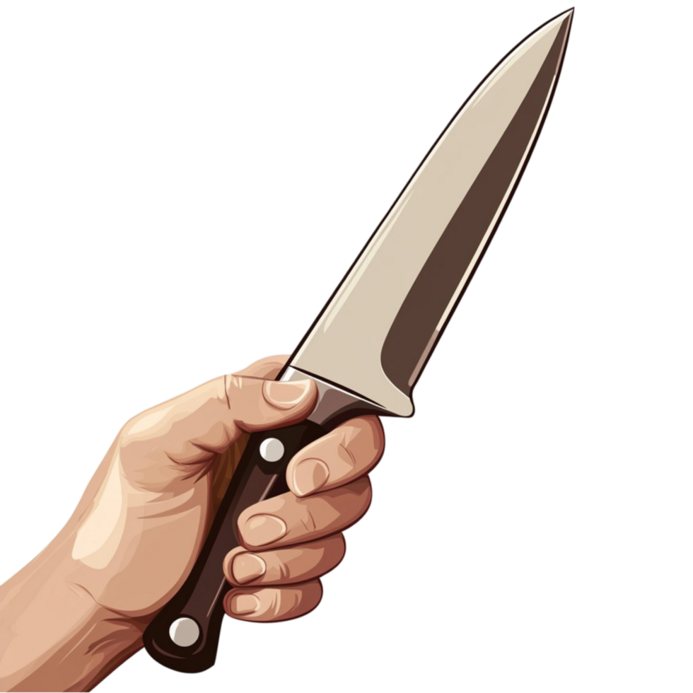 Hand Holding A Knife On A Transparent Background png