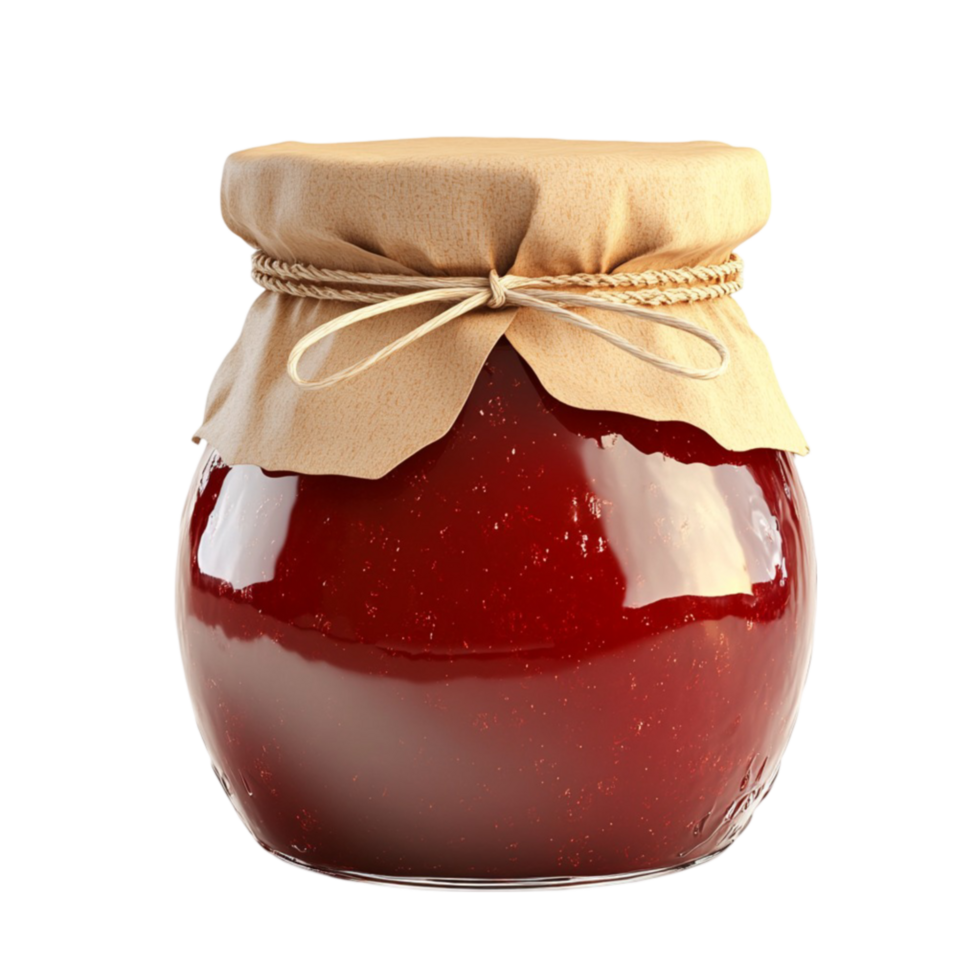 Homemade Jam Jar Featuring a Brown Paper Band png