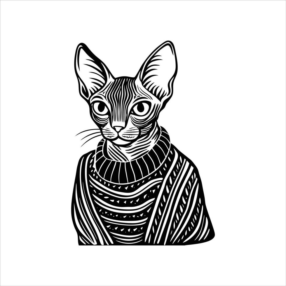Sphynx Cat Sweaters vector