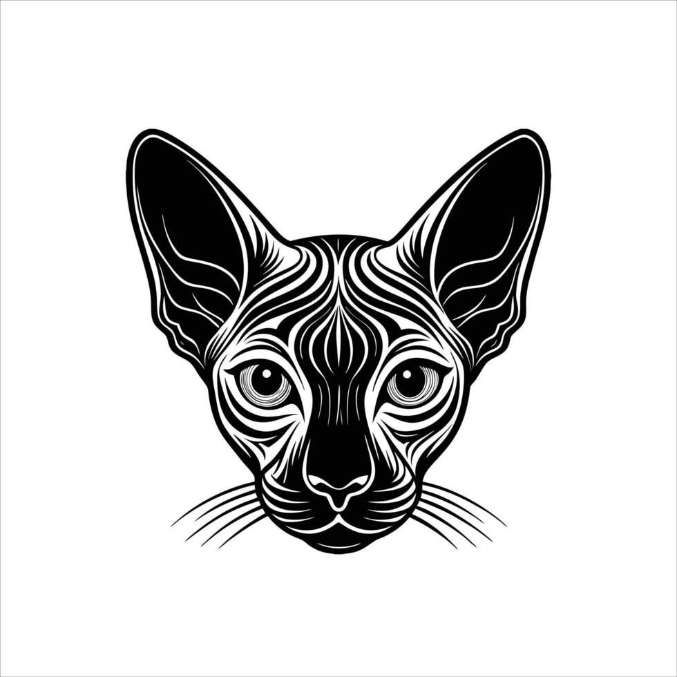 Sphynx Cat Head vector