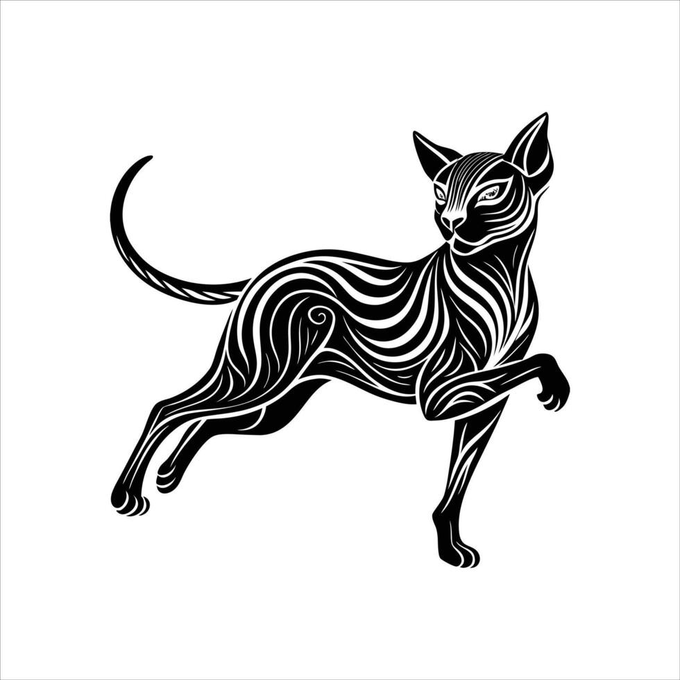 Sphynx Cat Art vector