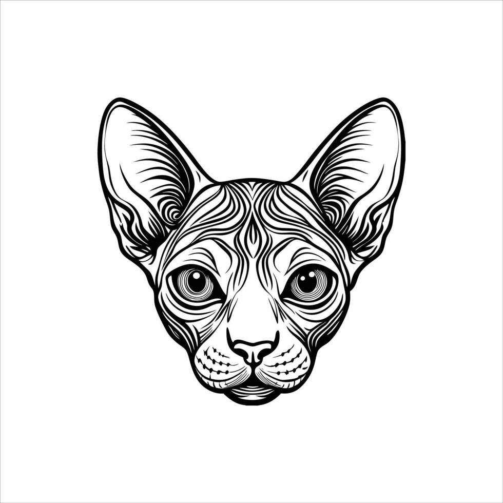 Sphynx Cat Face vector