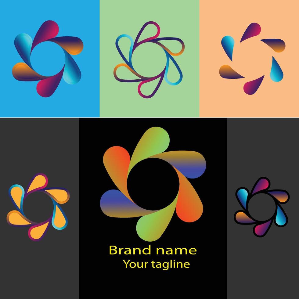 Latest Beautiful logo design with different designs of the same shape For business company. vector