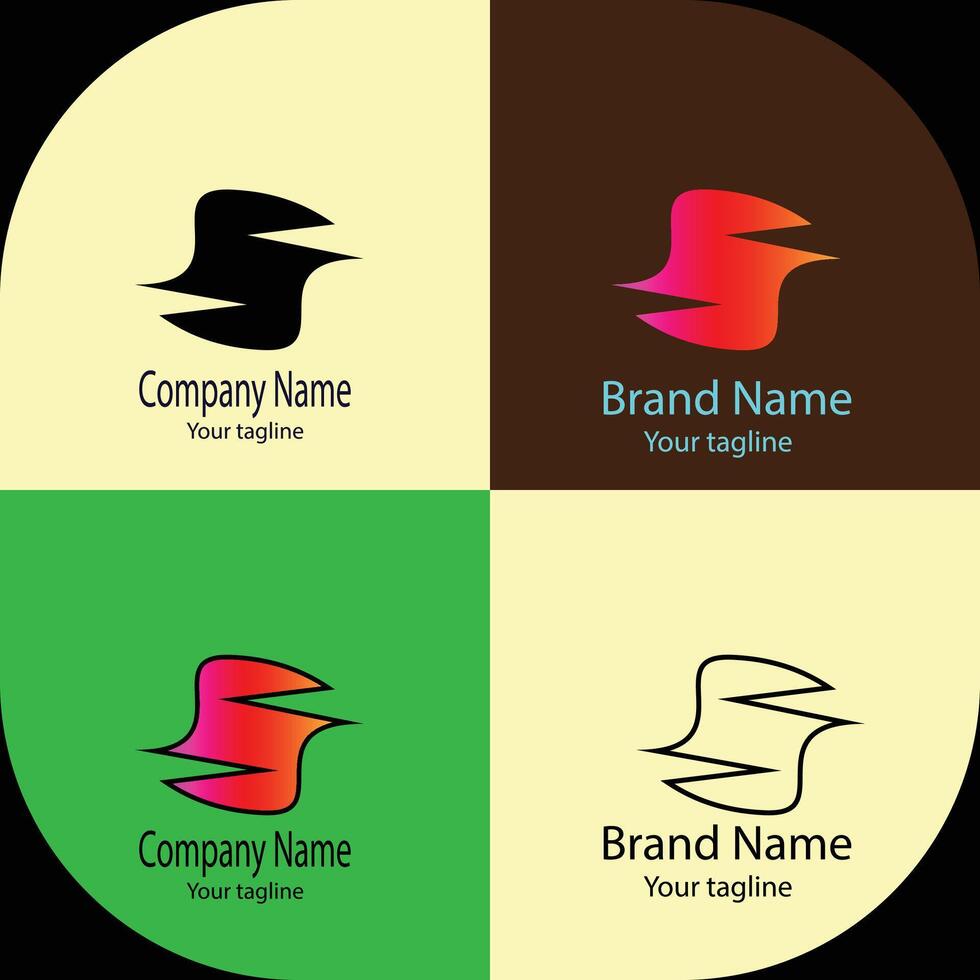 Favorite logo design with different designs of the same shape For business company. vector