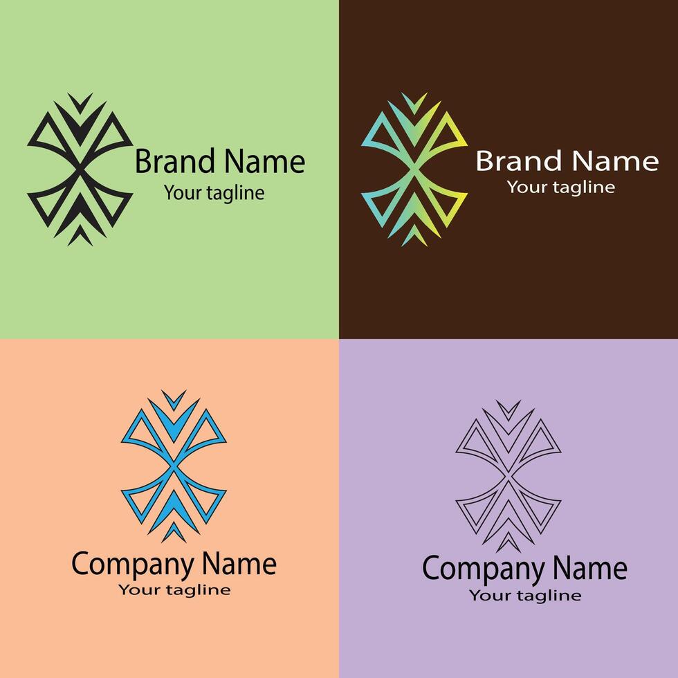 Latest Interesting logo design with different designs of the same shape For business company. vector