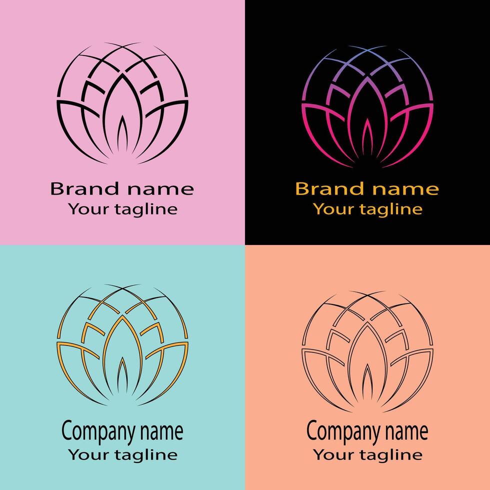 Latest reactive logo design with different designs of the same shape For business company. vector