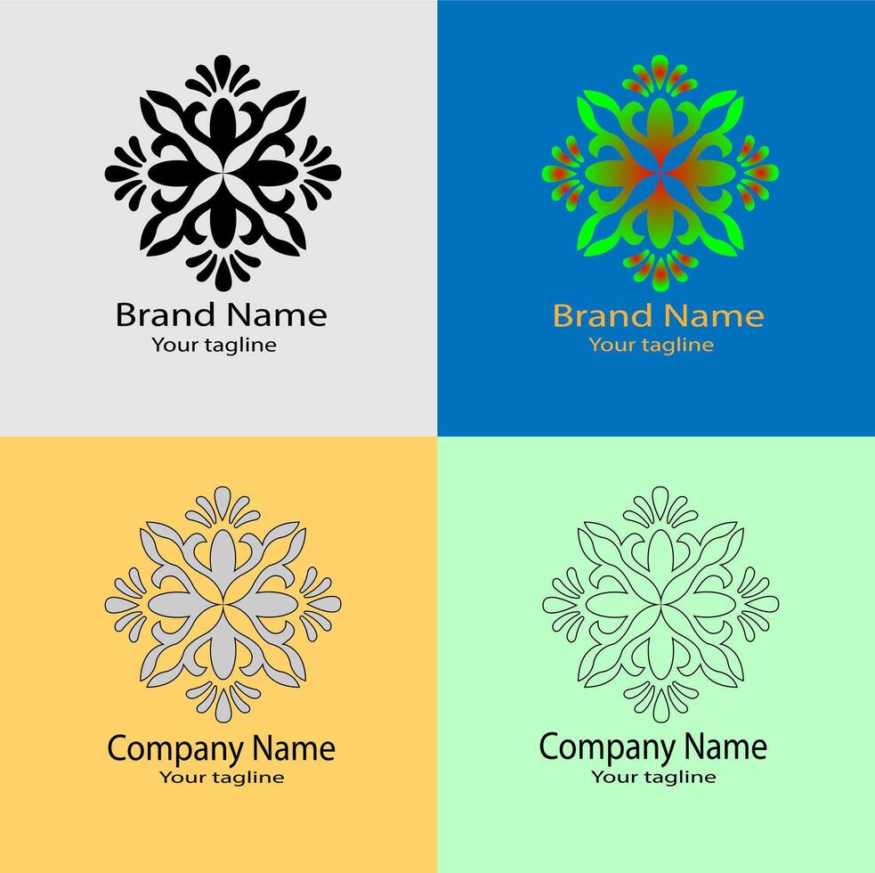 Latest Simple logo design with different designs of the same shape For business company. vector