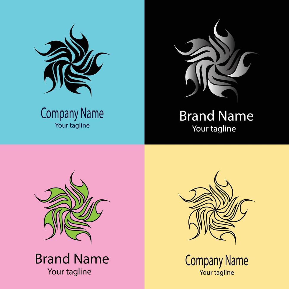 effective reactive logo design with different designs of the same shape For business company. vector