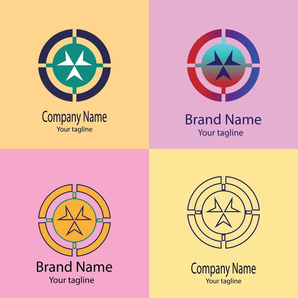 Unique Latest logo design with different designs of the same shape For business company. vector
