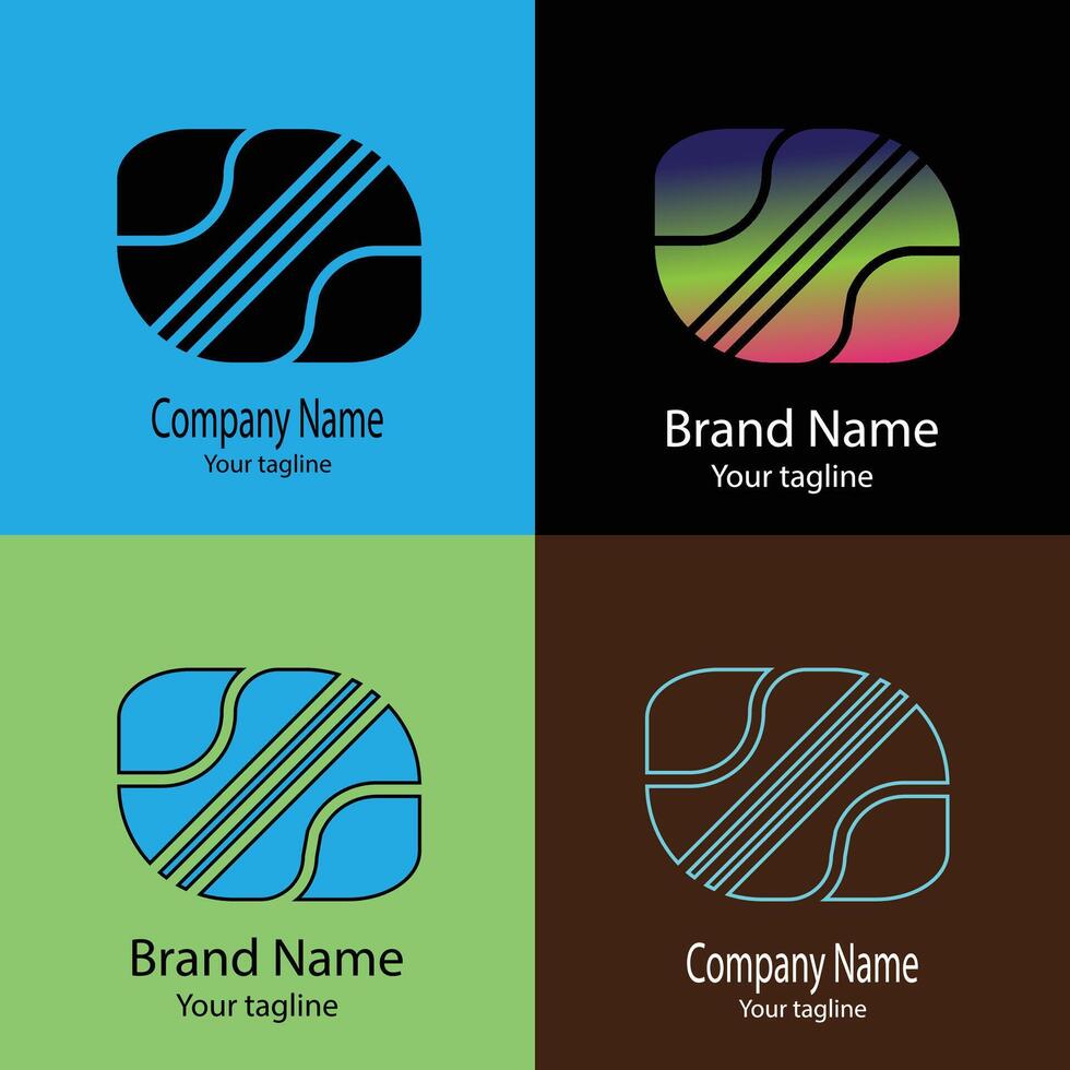 Unique Modern logo design with different designs of the same shape For business company. vector