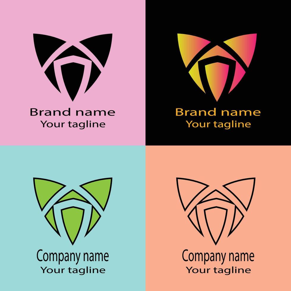 Unique Best logo design with different designs of the same shape For business company. vector