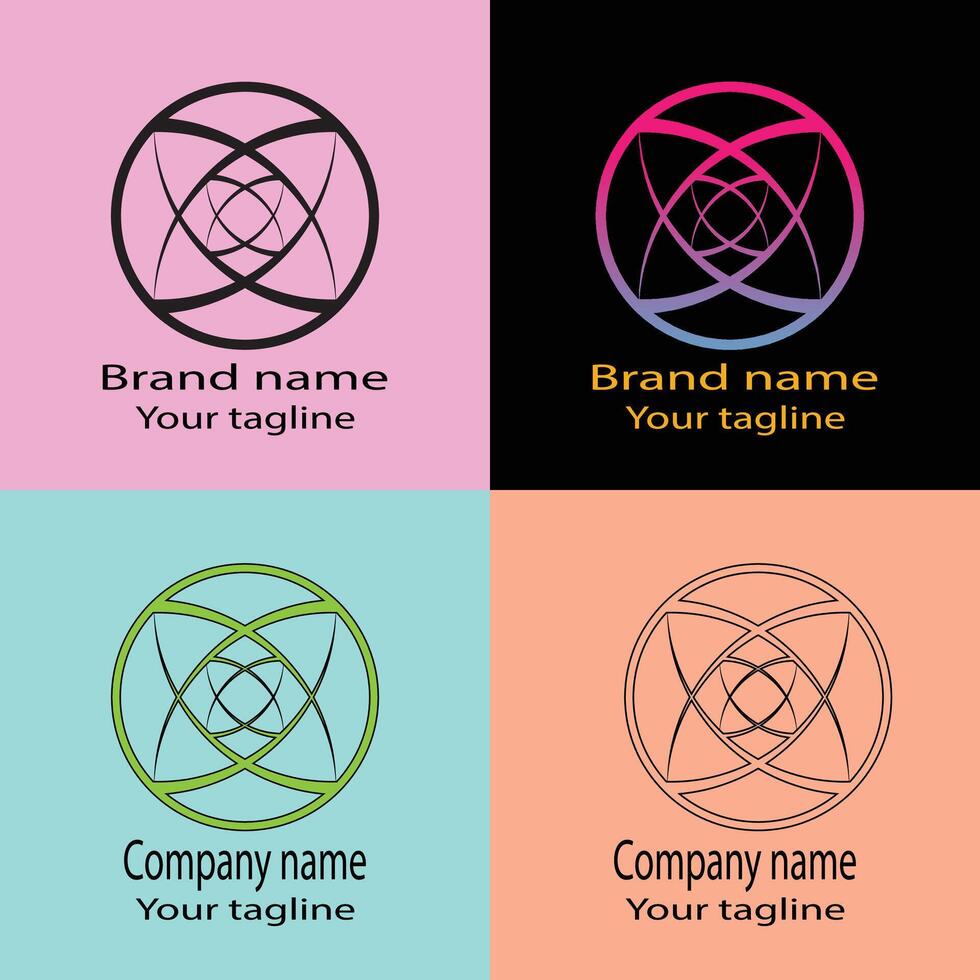 Unique Professional logo design with different designs of the same shape For business company. vector