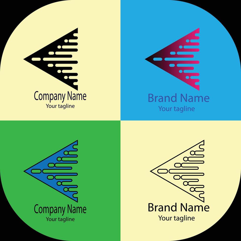 Varied logo design with different designs of the same shape For business company. vector