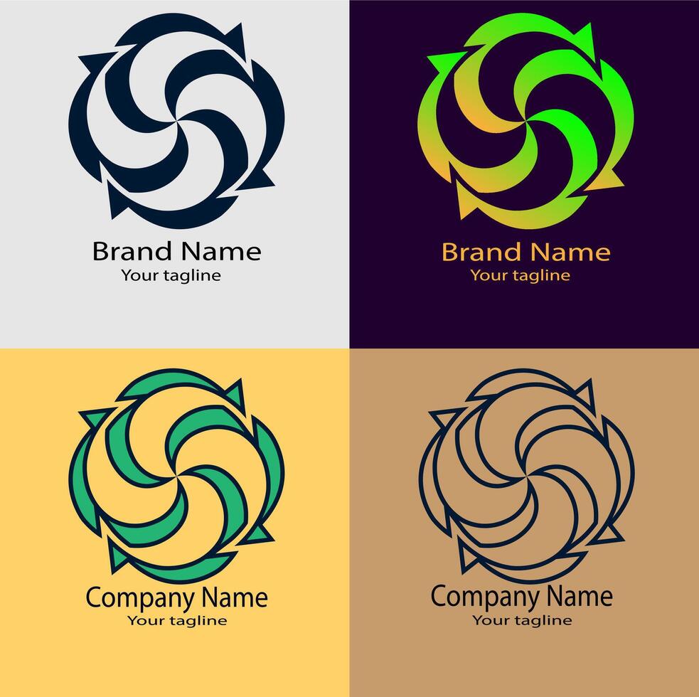 Valuable logo design with different designs of the same shape For business company. vector