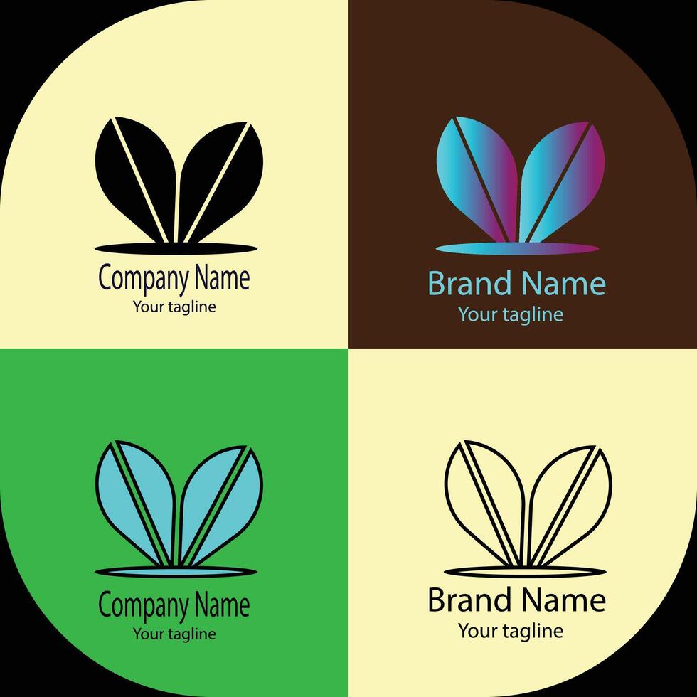 Excellent logo design with different designs of the same shape For business company. vector