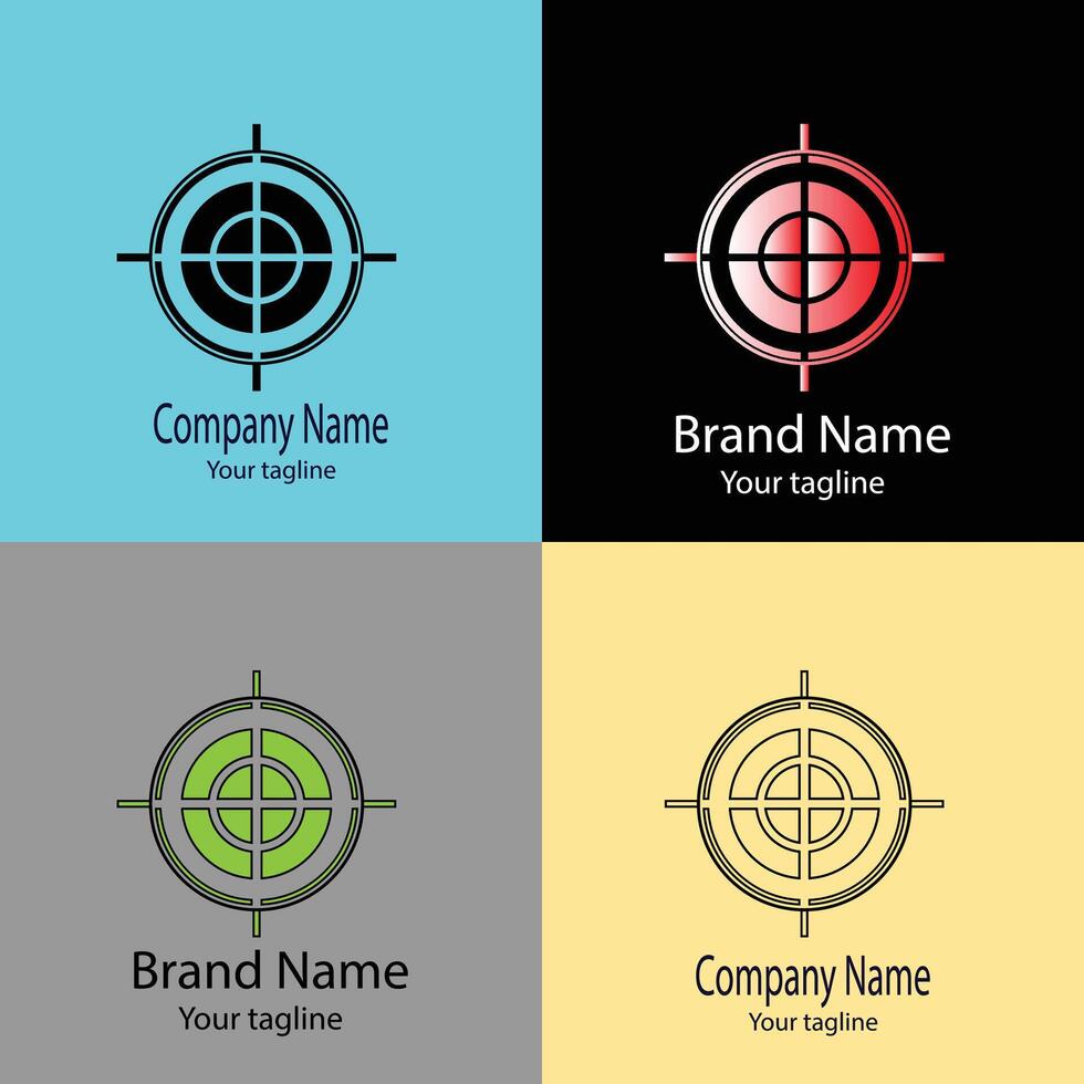 Abstract logo design with different designs of the same shape For business company. vector