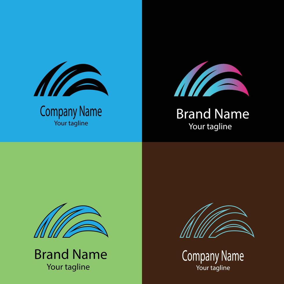 effective logo design with different designs of the same shape For business company. vector
