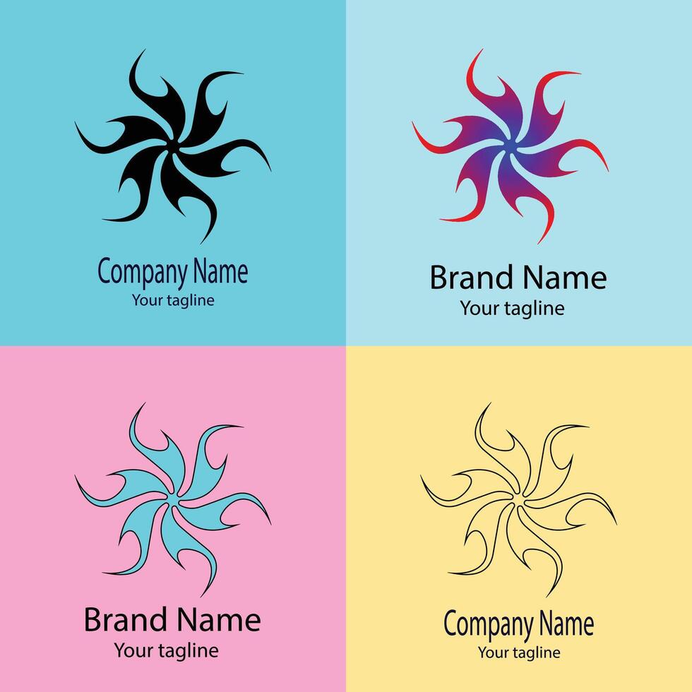 Latest Creative logo design with different designs of the same shape For business company. vector