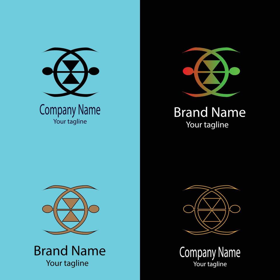 Latest logo design with different designs of the same shape For business company. vector