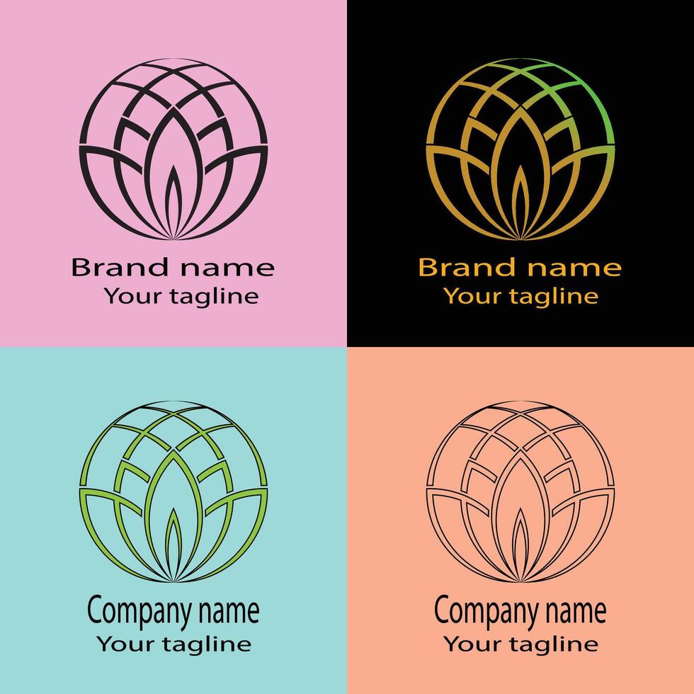 outstanding logo design with different designs of the same shape For business company. vector
