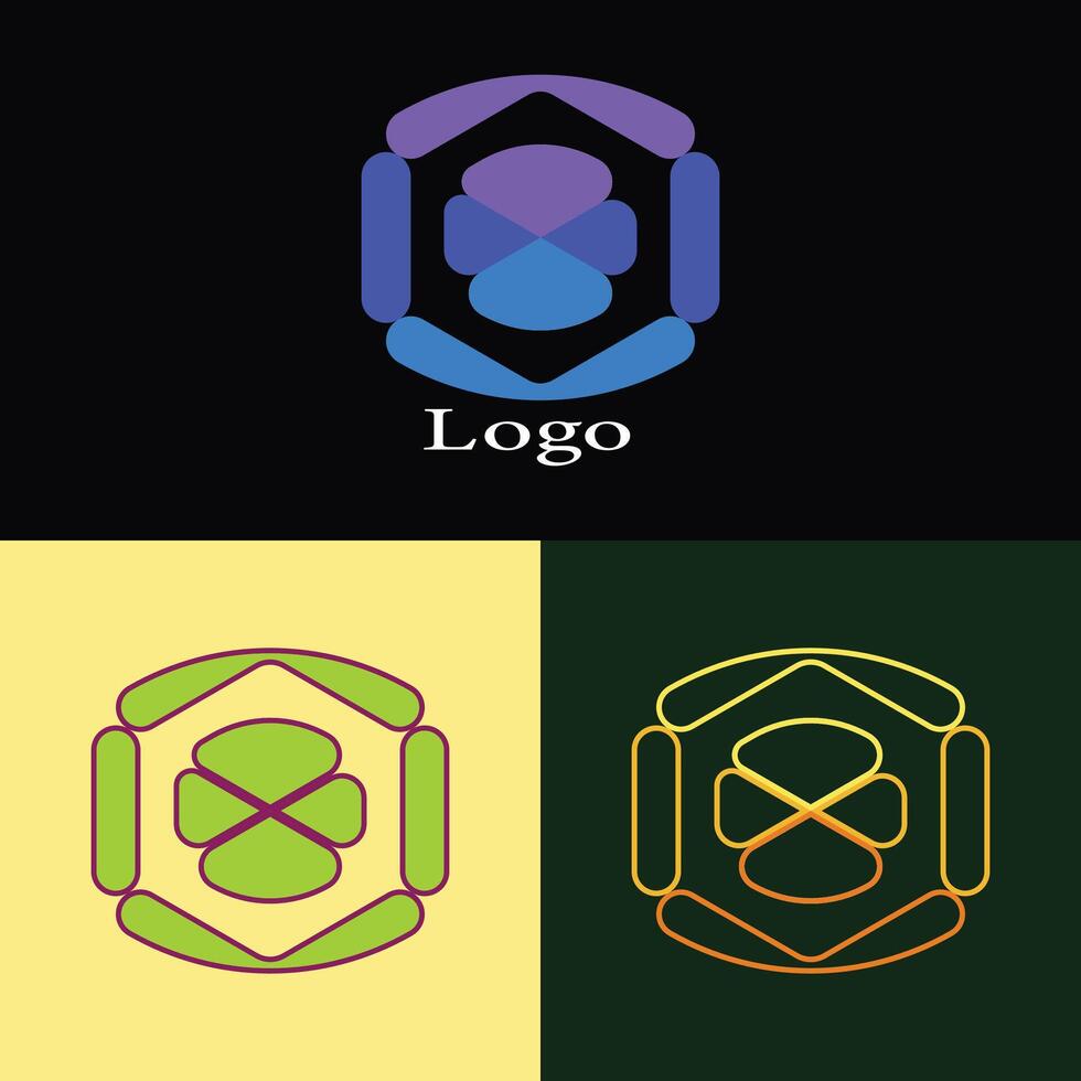 Unique Progressive logo design with different designs of the same shape For business company. vector