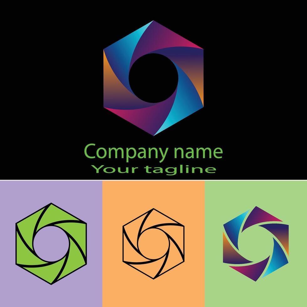 Latest Best logo design with different designs of the same shape For business company. vector