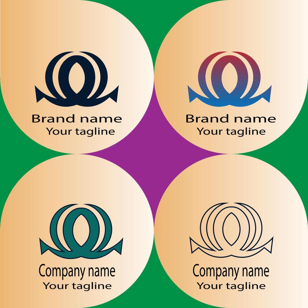 Latest Excellent logo design with different designs of the same shape For business company. vector