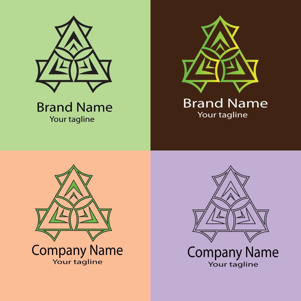 Unique Abstract logo design with different designs of the same shape For business company. vector