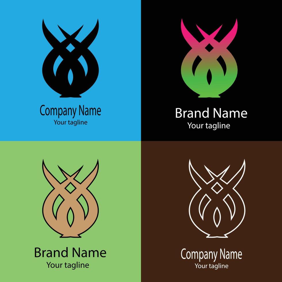 Unique Commercial logo design with different designs of the same shape For business company. vector