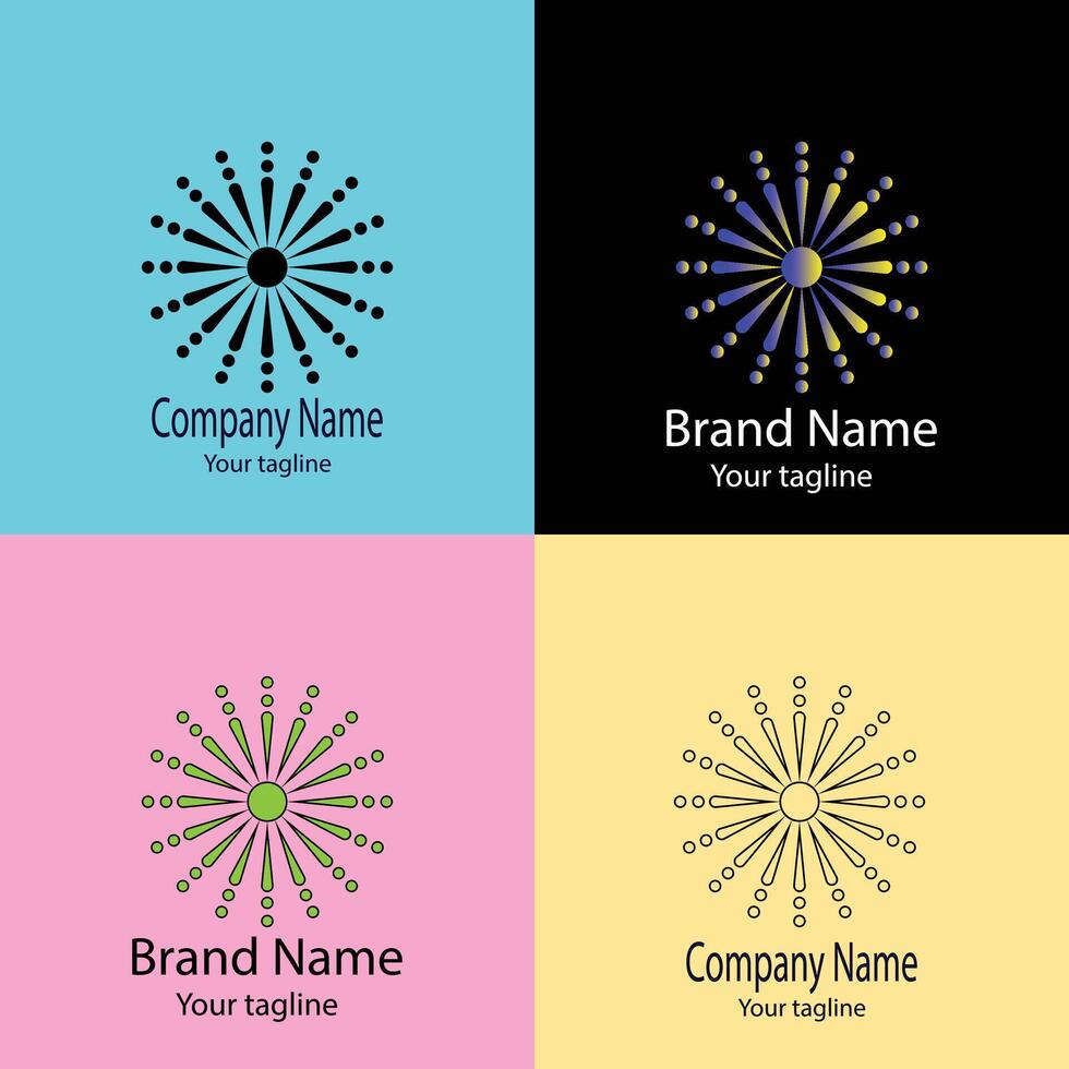 Awesome logo design with different designs of the same shape For business company. vector
