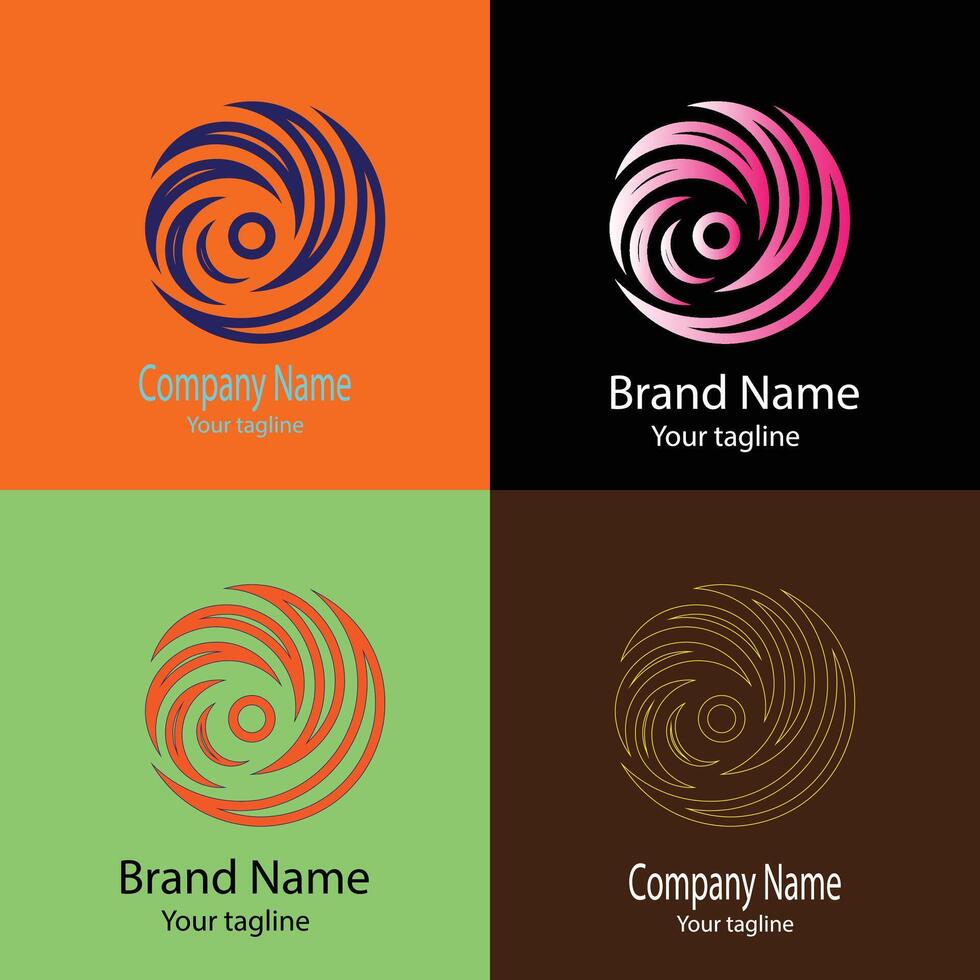 Creative logo design with different designs of the same shape For business company. vector