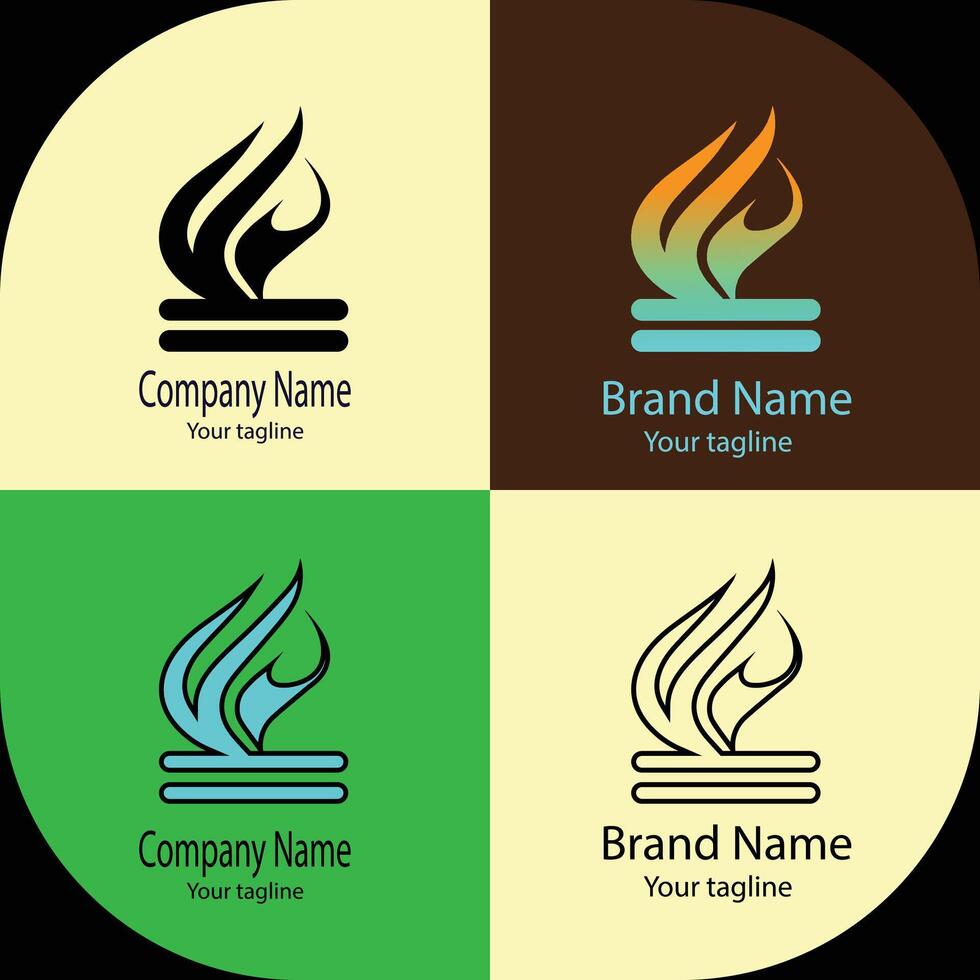 Interesting logo design with different designs of the same shape For business company. vector