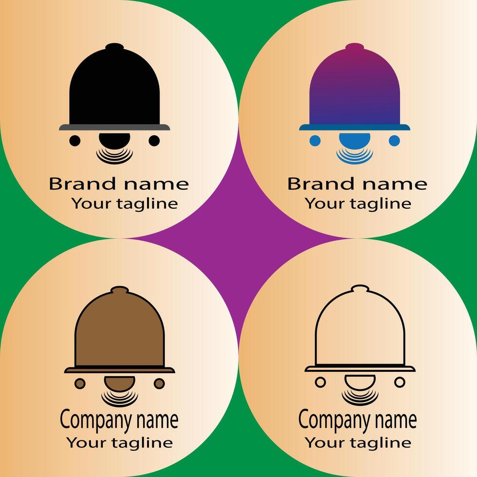 Alarm logo design with different designs of the same shape For business company. vector