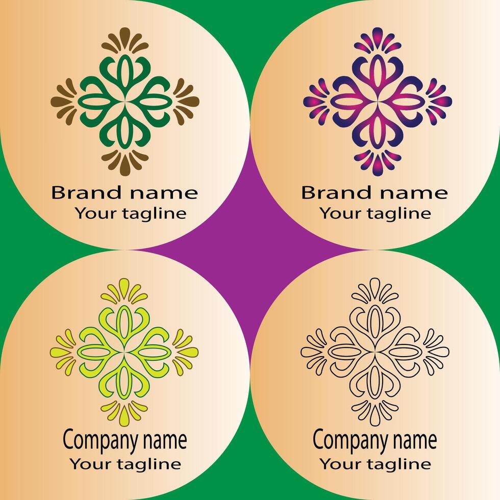 Latest Elite logo design with different designs of the same shape For business company. vector