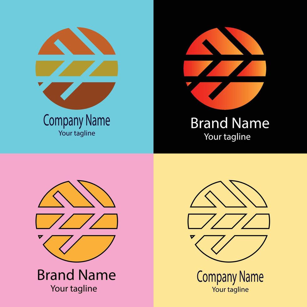 reactive logo design with different designs of the same shape For business company. vector