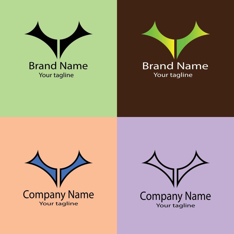 Usable logo design with different designs of the same shape For business company. vector