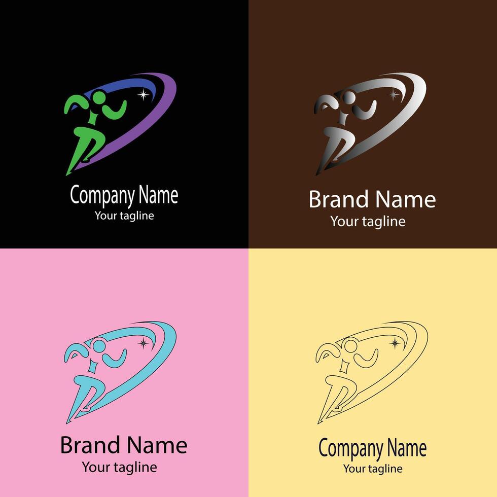 Latest Unique logo design with different designs of the same shape For business company. vector
