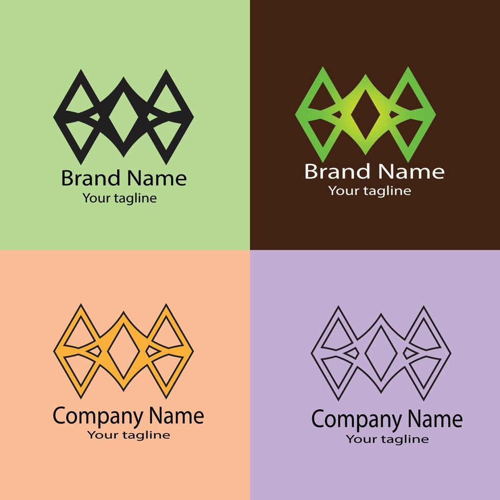 Unique Precious logo design with different designs of the same shape For business company. vector