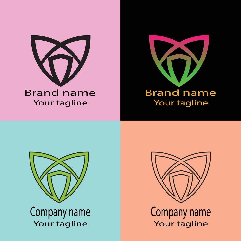 Latest great logo design with different designs of the same shape For business company. vector