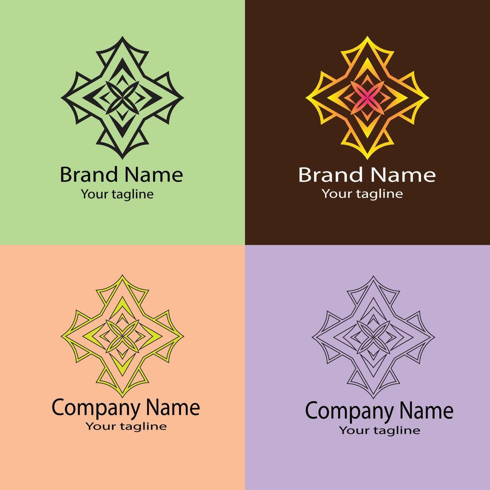 Unique Beautiful logo design with different designs of the same shape For business company. vector