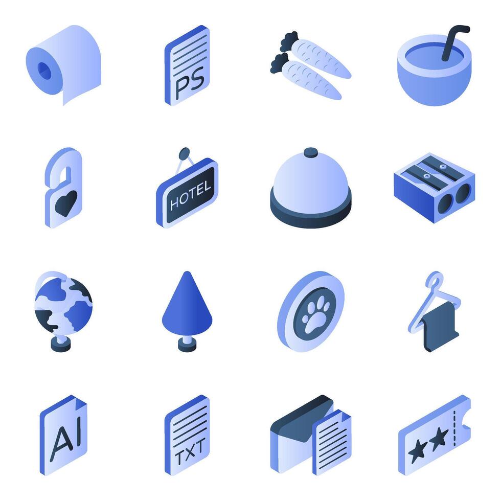 Set of Food and Travel Flat vector