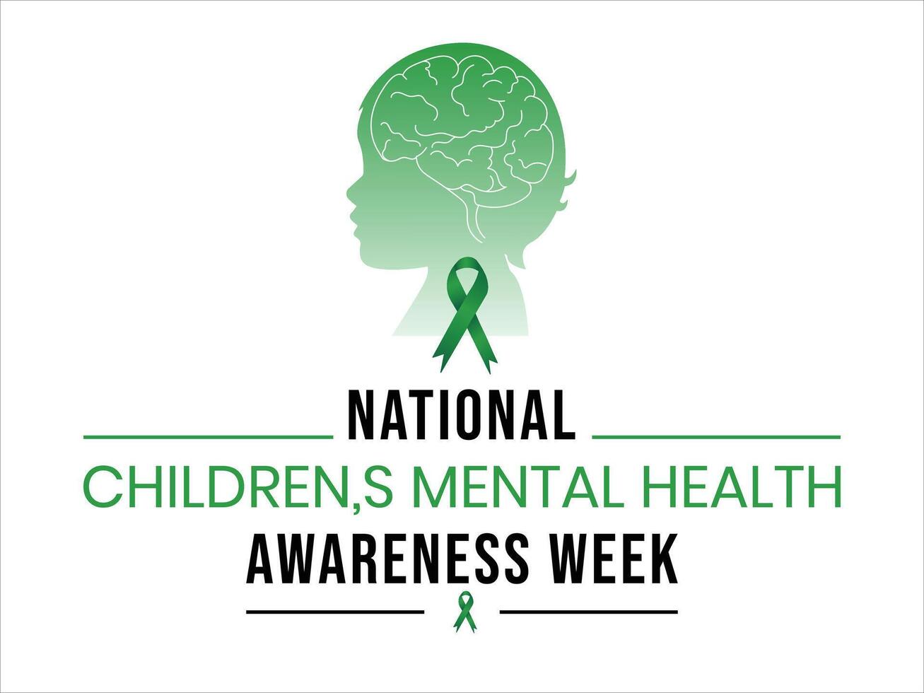 Mental child health template vector