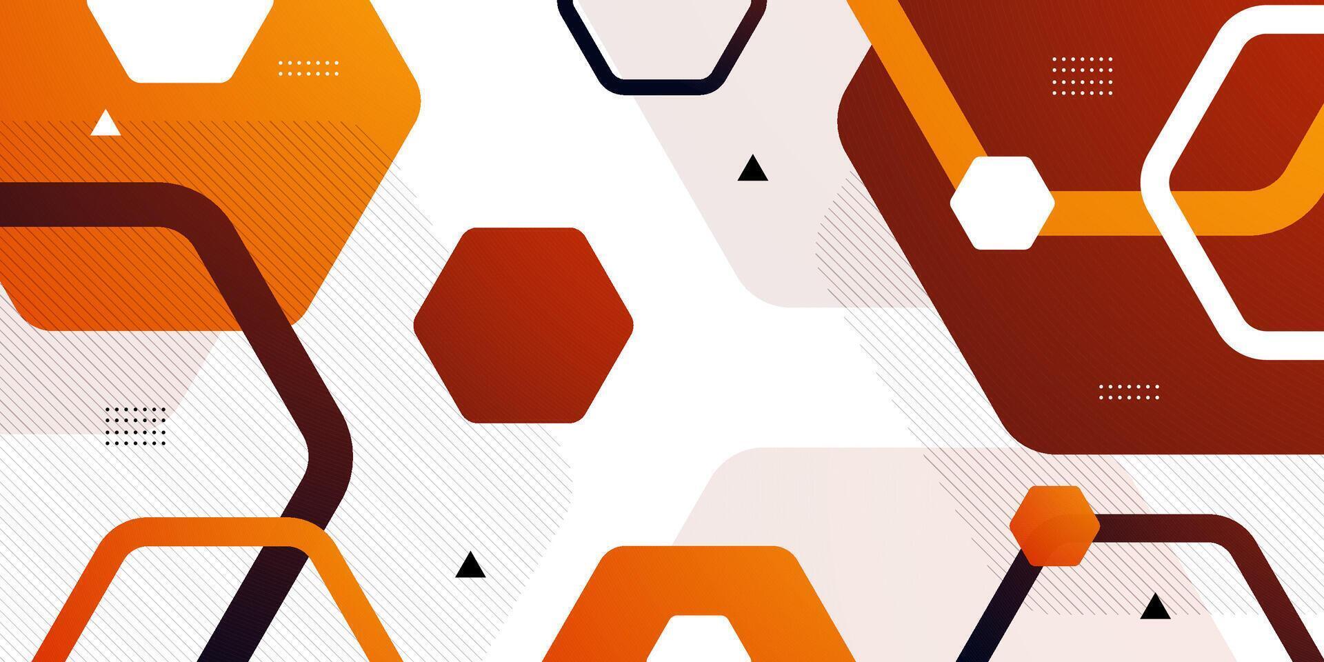 Abstract 3D background with hexagonal pattern. Modern design with simple geometric shape orange and brown pattern. vector